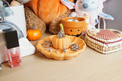 Autumn pumpkin ring holder with pastel orange finish
